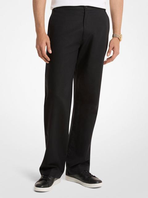 MICHAEL KORS Finn Linen and Cotton Chino Pants