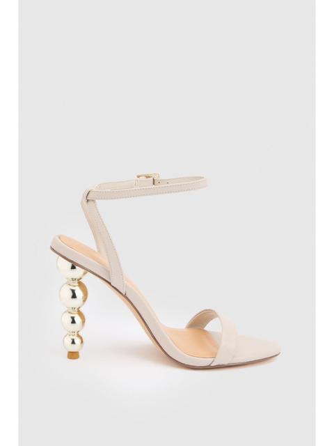 KAREN MILLEN Leather Heel Detail Strappy Sandal