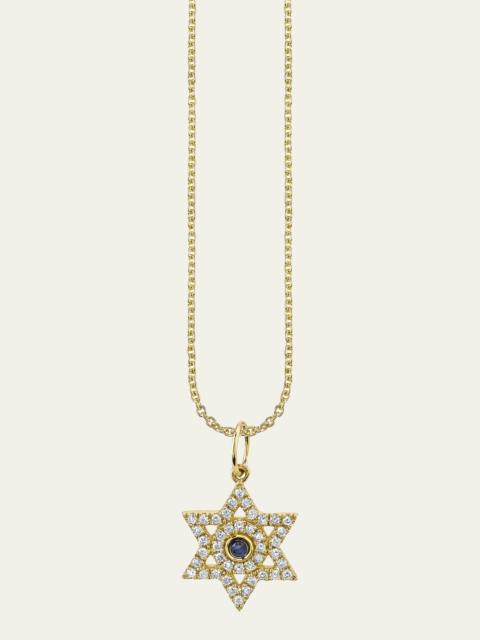 SYDNEY EVAN Diamond and Sapphire Star of David Necklace