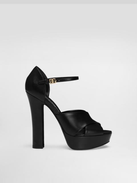 Dolce & Gabbana Platform sandals in polished calfskin