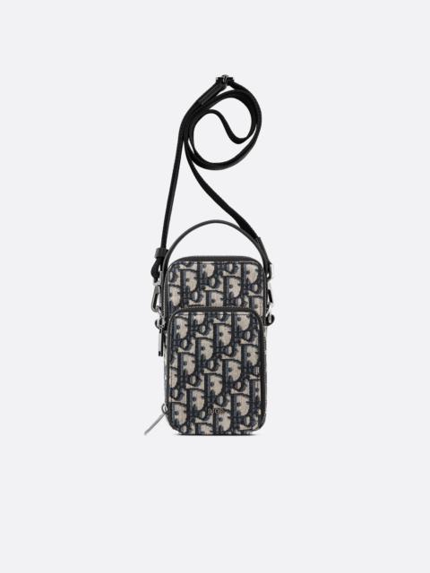 Nano Gallop Pouch Beige and Black Dior Oblique Jacquard