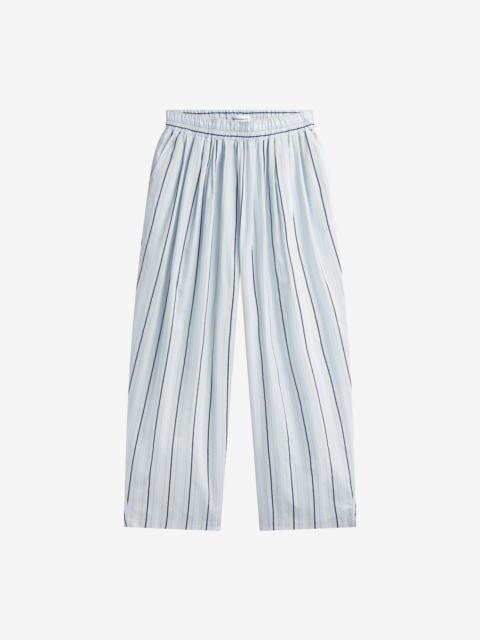 The Frankie Shop Otranto Cotton Barrel Leg Pants - Blue Multi Stripe