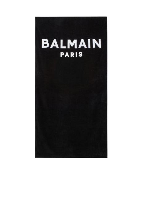 Balmain Beach towel with white Balmain logo print