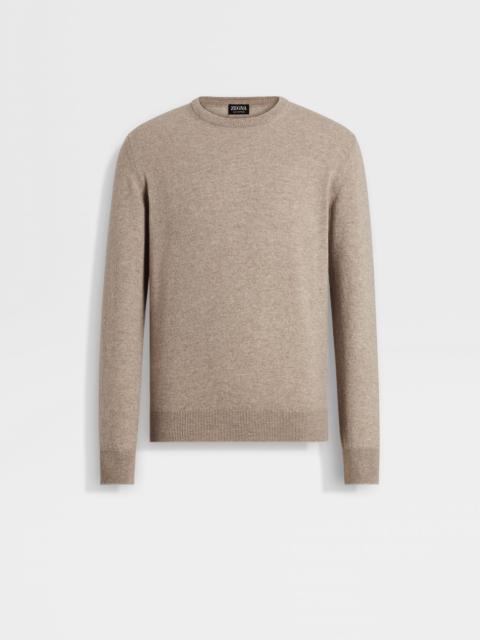 ZEGNA LIGHT TAUPE OASI CASHMERE CREWNECK