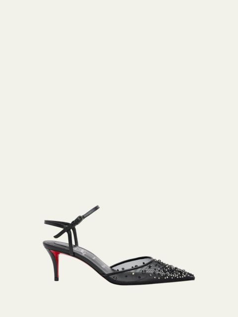 Christian Louboutin 60mm Miss Z Riviera Strass Mesh Pumps