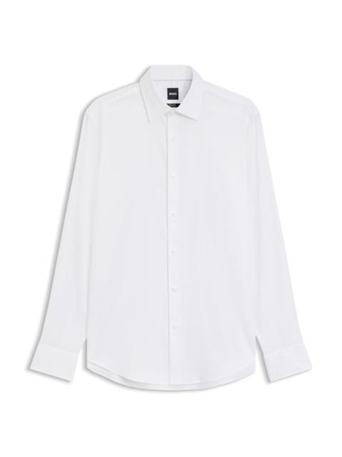 BOSS EASY-IRON REGULAR-FIT SHIRT IN STRETCH-COTTON DOBBY