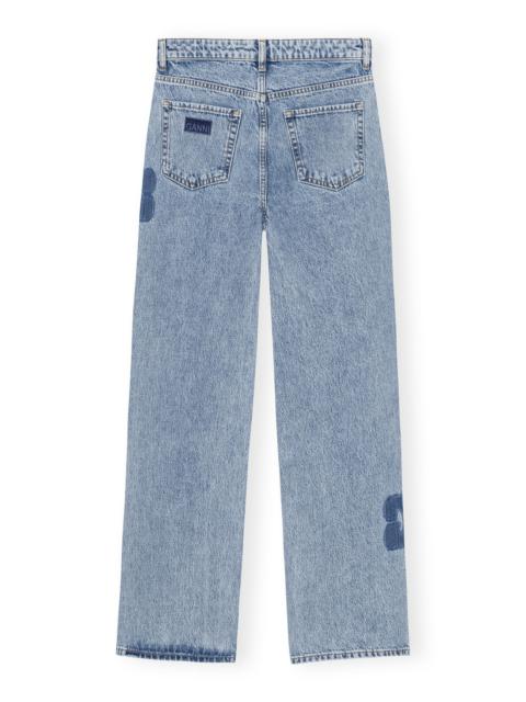 GANNI MID BLUE STONE PATCH IZEY JEANS