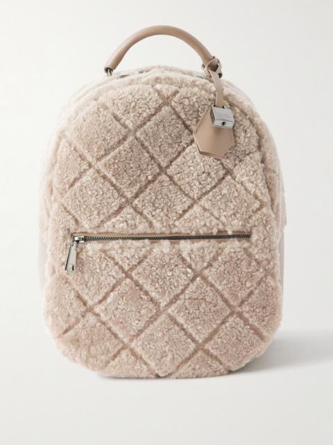 Brunello Cucinelli Leather-trimmed shearling backpack Light brown