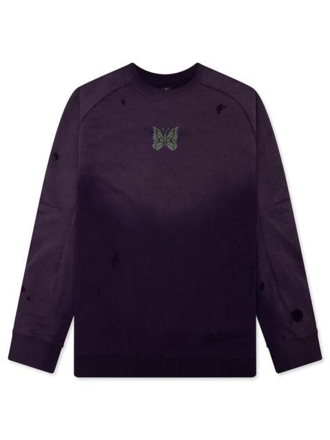 NEEDLES DECONSTRUCTED SWEATSHIRT - PURPLE
