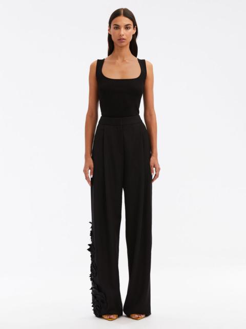 Oscar de la Renta FLORA & FAUNA EMBROIDERED TUXEDO PANT