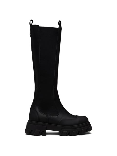 GANNI Black Cleated Tall Chelsea Boots