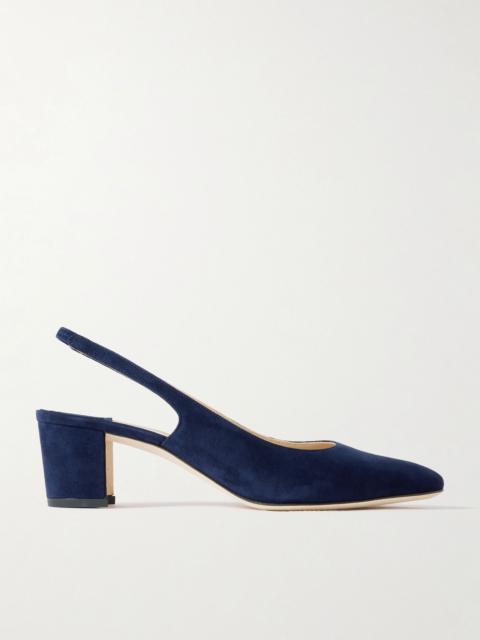 Manolo Blahnik Allurasan 50 suede slingback pumps Navy