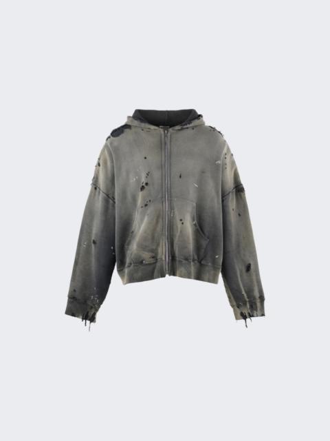 SAINT M×××××× Double Face Zip Up Hoodie Black