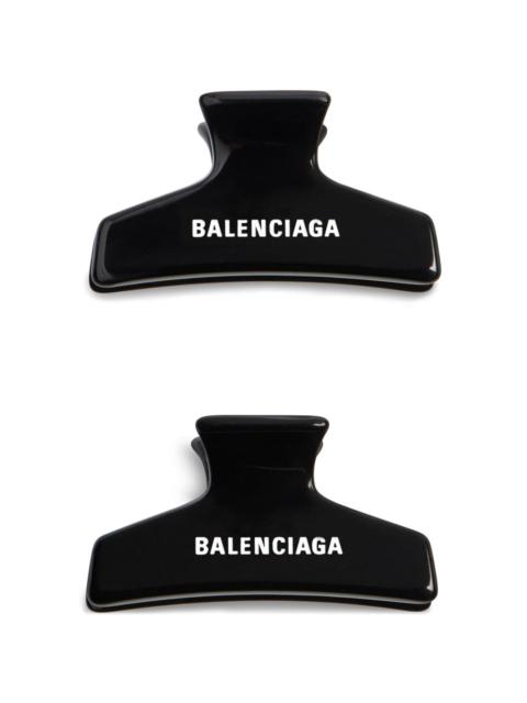 BALENCIAGA Holli logo-print hair grip (set of two)