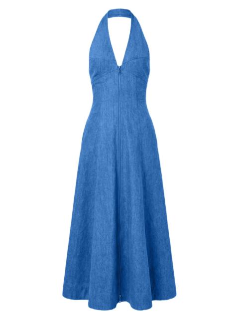 NICHOLAS Women's Elsa Halter Denim Maxi Dress - Light Wash