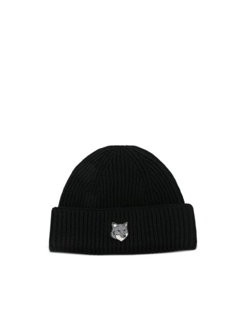 Maison Kitsuné ribbed-knit beanie hat