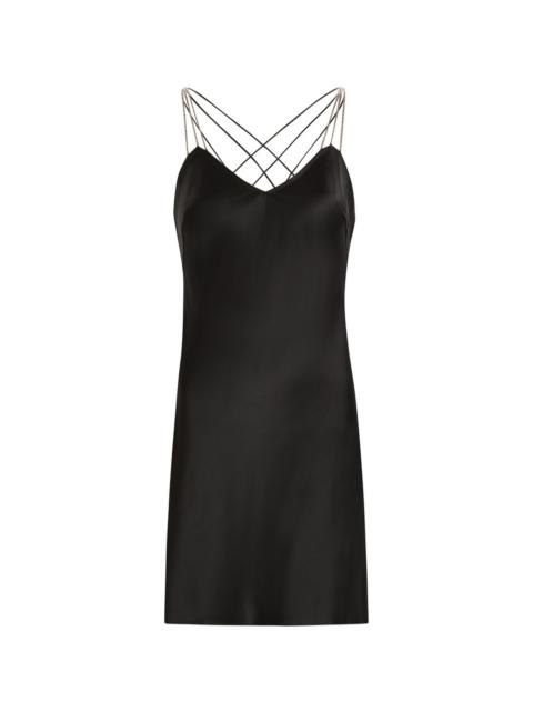 ANNA OCTOBER Anna October Ofelia Embellished Satin-crepe Mini Dress
