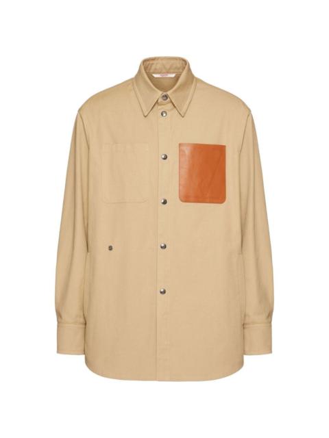 leather-pocket shirt jacket