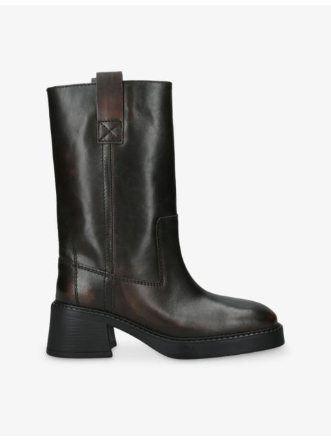 MIISTA Inaya Brushed-Effect Leather Boots
