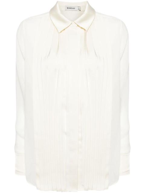 SIMKHAI Vinka pleated long-sleeve shirt