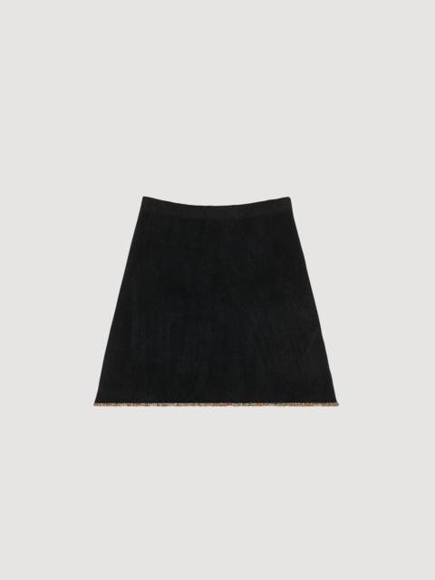 Sandro SHORT VELVET KNIT SKIRT