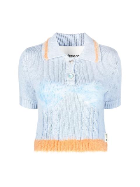 contrasting-border knitted pollo shirt