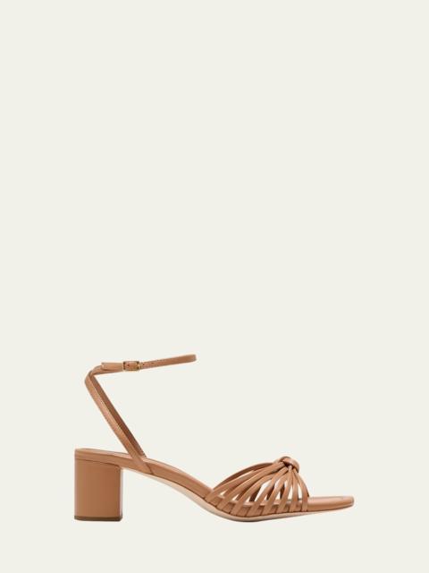 LOEFFLER RANDALL Olivia Leather Knot Block Heel Sandals