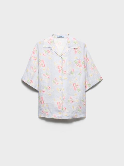 Prada Floral print old linen shirt