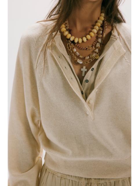 FREE PEOPLE Porta Cashmere Henley Sweater