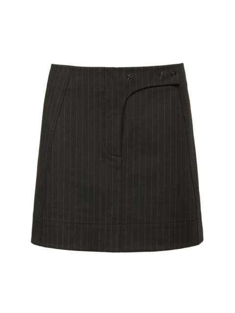 Stretch viscose striped mini skirt