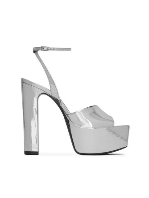 jodie platform sandals in reflective leather