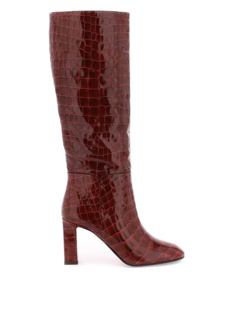 AQUAZZURA SELLIER BOOTS IN CROC-EMBOSSED LEATHER