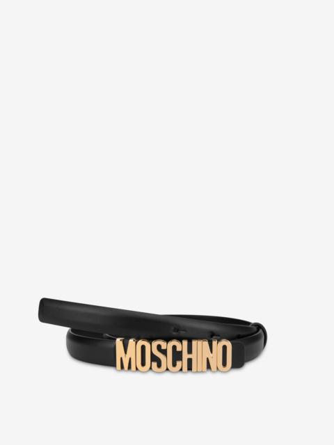 Moschino LETTERING LOGO CALFSKIN BELT