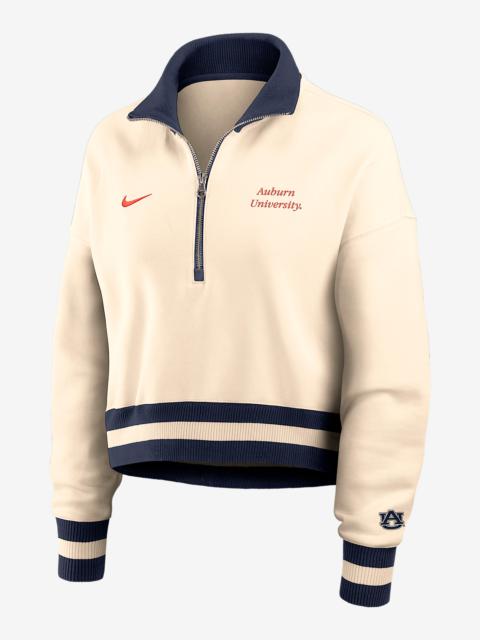 Nike Auburn Legacy Women's Nike College Cropped 1/4-Zip Crew