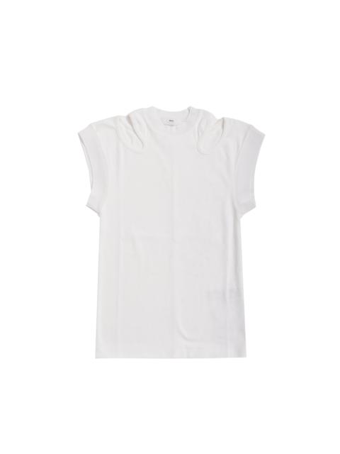 RIB JERSEY SLEEVELESS TOP / WHT