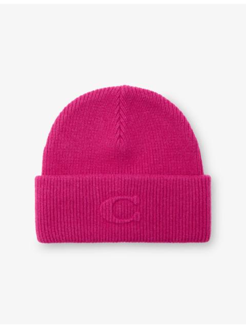 COACH Embossed-Logo Wool-Blend Beanie