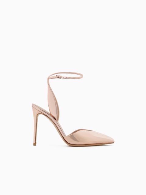 GIORGIO ARMANI Lamé leather court shoes