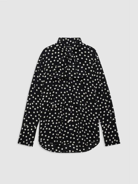 ANINE BING Ruby Shirt - Black And White Double Dot Jacquard