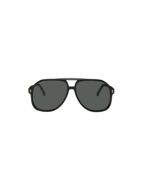 GUCCI Black Pilot Navigator Sunglasses