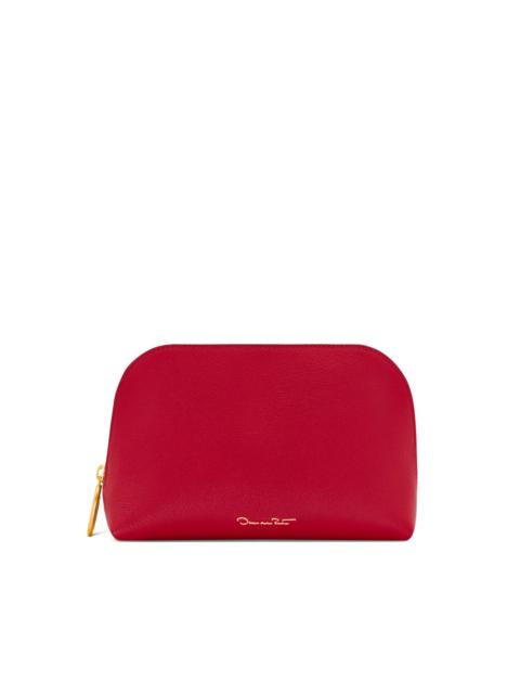 Oscar de la Renta medium zip-up makeup bag