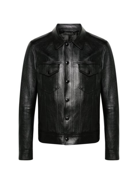 TOM FORD classic-collar leather jacket