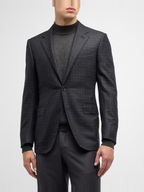 ZEGNA Men's Tonal Check Wool Sport Coat