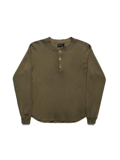 LES TIEN Thermal Baseball Hem Henley - Aloe Oil
