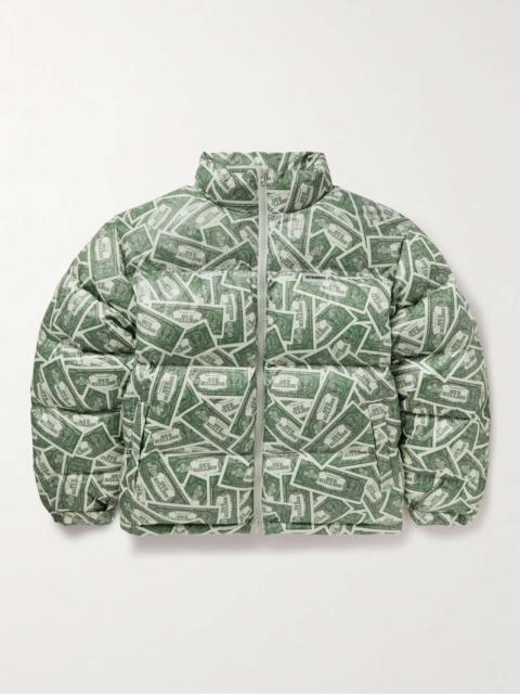 Quilted Padded Printed Velvet Down Jacket
