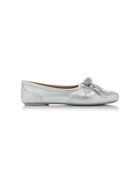 Gianvito Rossi Vault Metallic-Leather Ballet Sneakers metallic