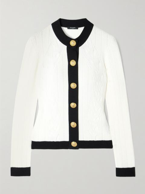 Balmain Two-tone Knitted Cardigan