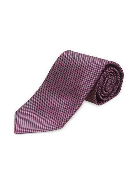 Houndstooth Check Mulberry Silk Tie