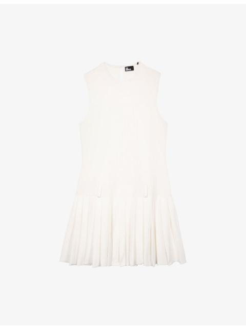 The Kooples Sleeveless Pleated-Skirt Woven Mini Dress