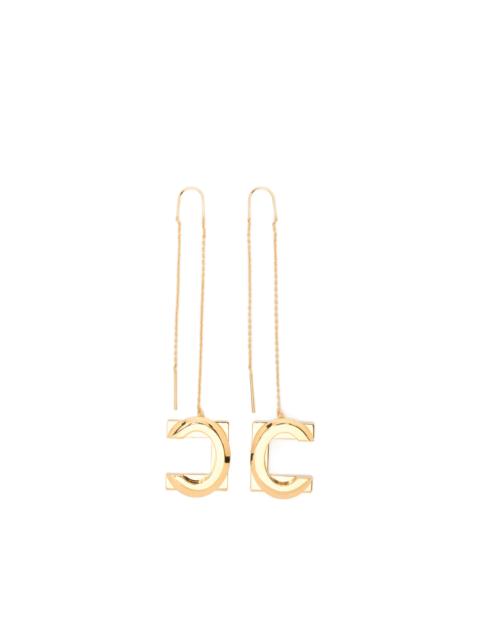 ELISABETTA FRANCHI logo-drop earrings