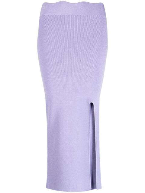 GALVAN Delia ribbed midi skirt